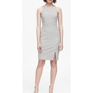 NWT Banana Republic Bi-Stretch Racer-Neck Sheath Dress Striped Size 10 Tall